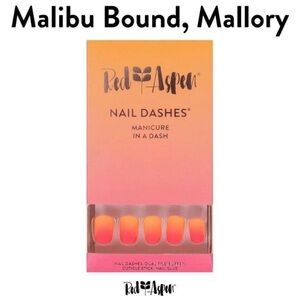 Red Aspen Nail Dashes Malibu Bound Ombre Press-On Nails, short square matte. NIB